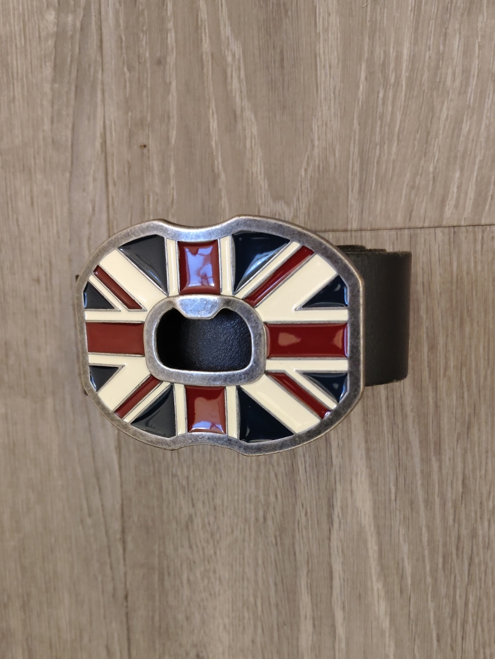River Island VintageMen's Belt with Union Jack Enamel Buckle - Red, White & Blue